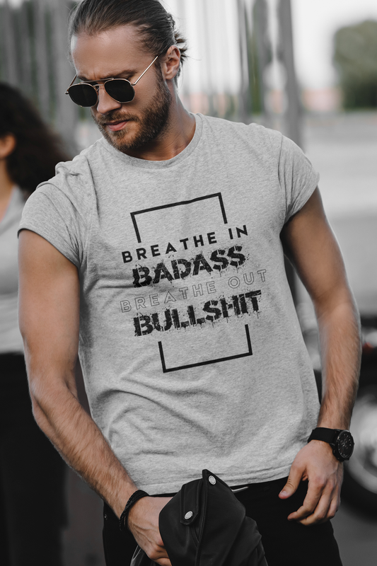 Badass and Bullshit T-Shirt in Black Letters