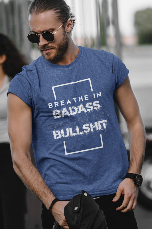 Badass and Bullshit T-Shirt in White Letters